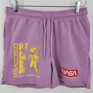 Hyper Space Shorts Womens Small Discovery NASA Purple Pockets Pull On